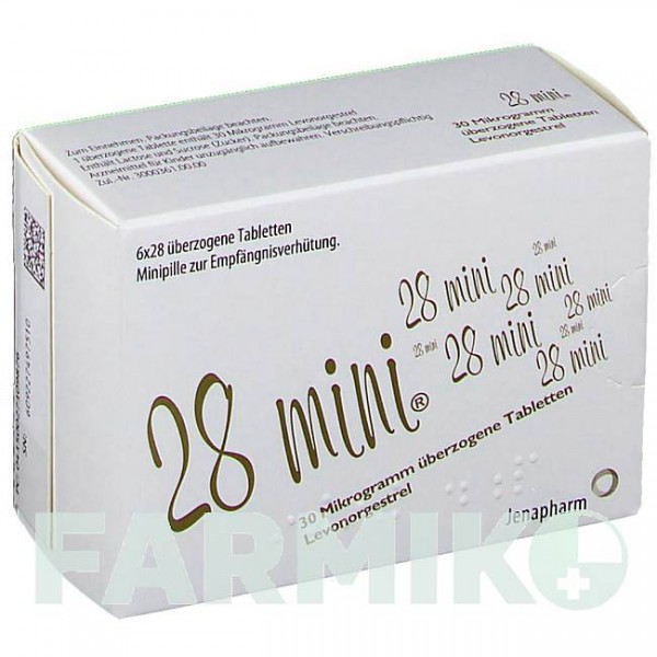 28 МИНИ (28 MINI) 0,030 мг таблетки 6x28 шт - Левоноргестрел JENAPHARM