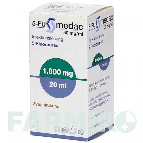 5 ФУ (5 FU) 50 мг/мл 1000 мг раствор 1 шт - Фторурацил MEDAC