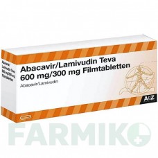 АБАКАВІР (ABACAVIR) 600 мг/300 мг таблетки 90 шт - Ламівудин, Абакавір ABZ PHARMA