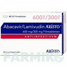 АБАКАВІР (ABACAVIR) 600 мг/300 мг таблетки 30 шт - Ламівудин, Абакавір ARISTO PHARMA