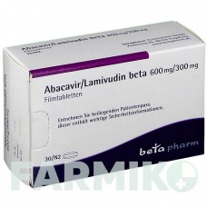 АБАКАВИР (ABACAVIR) 600 мг/300 мг таблетки 30 шт - Ламивудин, Абакавир BETAPHARM