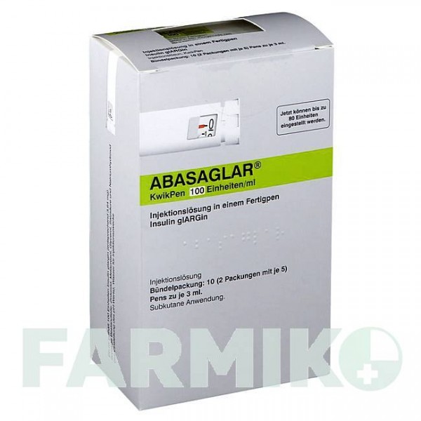 АБАСАГЛАР (ABASAGLAR) 100 ЕД/мл раствор 10x3 мл - Инсулин гларгин AXICORP PHARMA