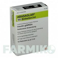 АБАСАГЛАР (ABASAGLAR) 100 ЕД/мл раствор 10x3 мл - Инсулин гларгин LILLY
