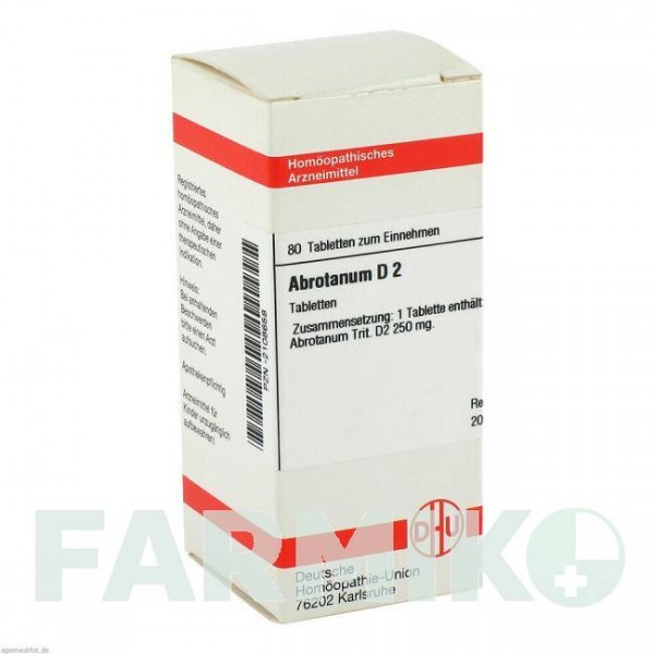АБРОТАНУМ (ABROTANUM) D 2 таблетки 80 шт - Гомеопатия DHU