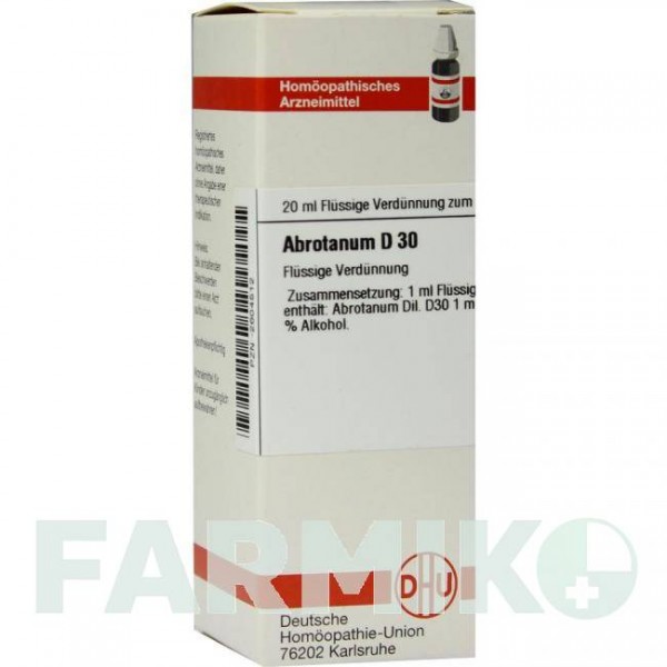 АБРОТАНУМ (ABROTANUM) D 30 раствор 20 мл - Гомеопатия DHU