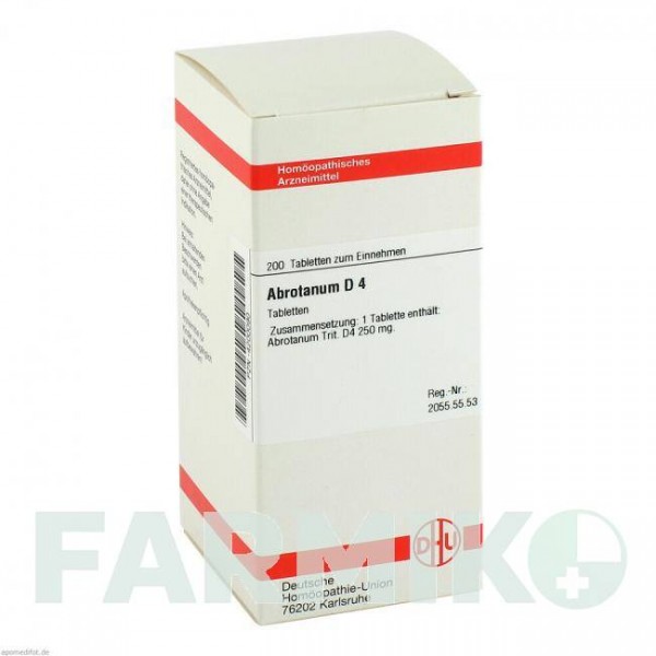 АБРОТАНУМ (ABROTANUM) D 4 таблетки 200 шт - Гомеопатия DHU