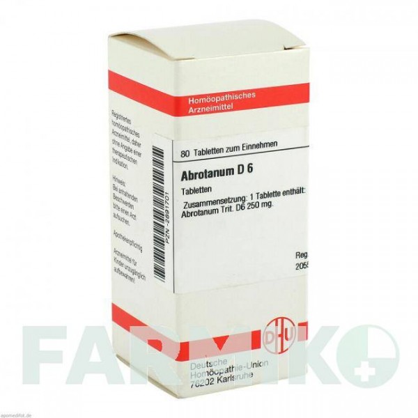 АБРОТАНУМ (ABROTANUM) D 6 таблетки 80 шт - Гомеопатия DHU