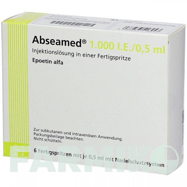 АБСАМЕД (ABSEAMED) 1000 МО/0,5 мл розчин 6x0,5 мл - Еритропоетин MEDICE PUTTER