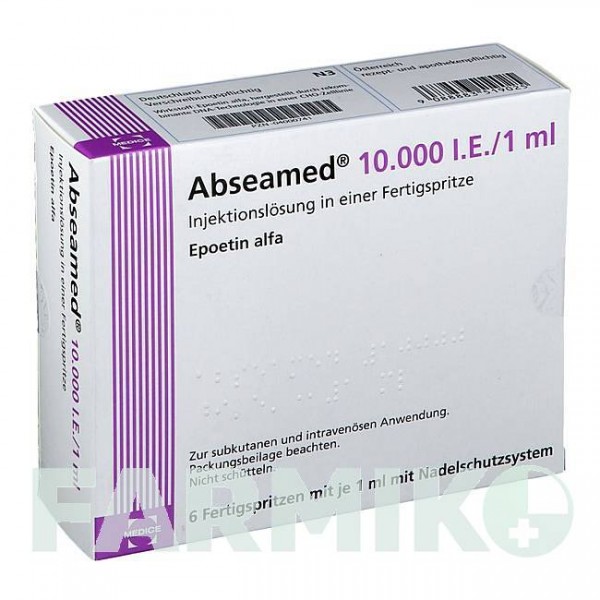 АБСАМЕД (ABSEAMED) 10000 МО/1 мл розчин 6x1 мл - Еритропоетин MEDICE PUTTER