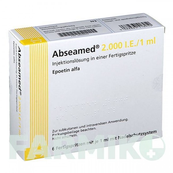 АБСАМЕД (ABSEAMED) 2000 МО/1 мл розчин 6x1 мл - Еритропоетин MEDICE PUTTER
