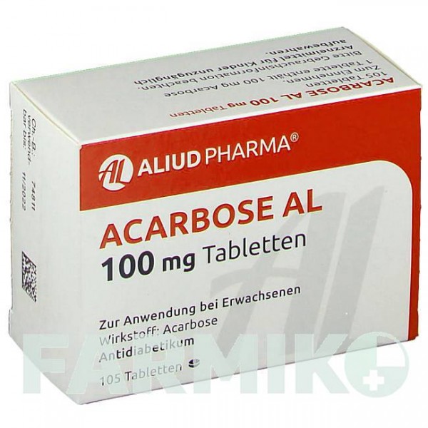 АКАРБОЗА (ACARBOSE) 100 мг таблетки 105 шт - Акарбоза ALIUD PHARMA