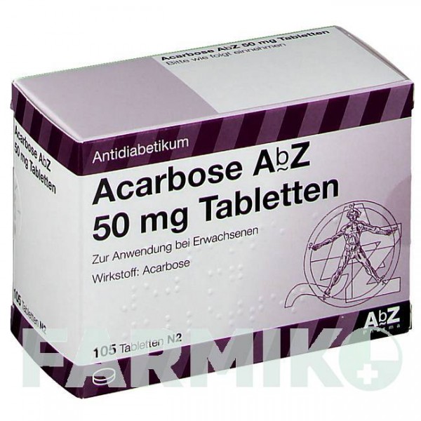АКАРБОЗА (ACARBOSE) 50 мг таблетки 105 шт - Акарбоза ABZ PHARMA