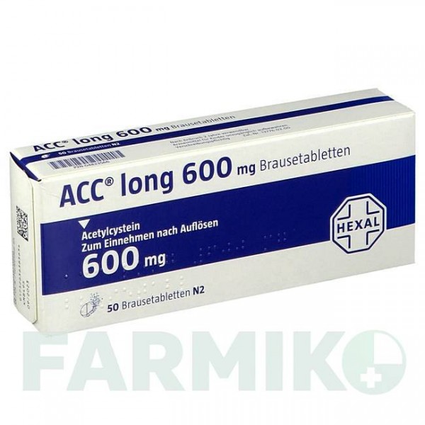 АЦЦ (ACC) 600 мг таблетки 50 шт - Ацетилцистеїн HEXAL