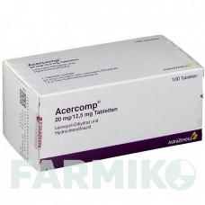 АЦЕРКОМП (ACERCOMP) таблетки 100 шт - Лизиноприл, Гидрохлоротиазид ATNAHS PHARMA