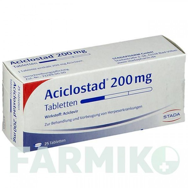 АЦИКЛОСТАД (ACICLOSTAD) 200 мг таблетки 25 шт - Ацикловир STADAPHARM