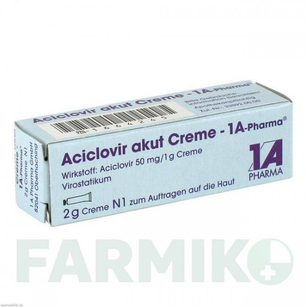АЦИКЛОВИР (ACICLOVIR) крем 2 г - Ацикловир 1 A PHARMA