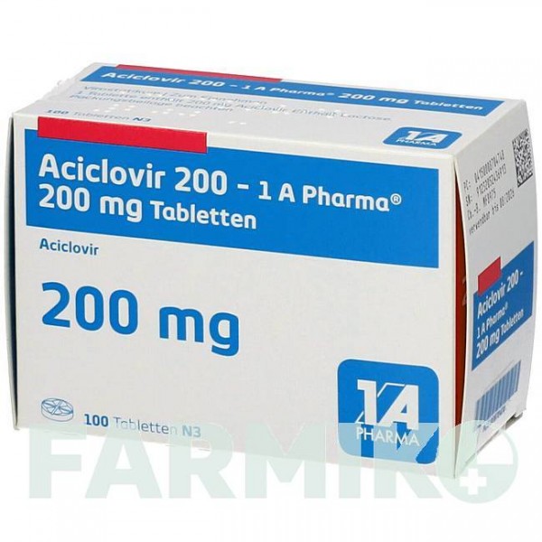 АЦИКЛОВИР (ACICLOVIR) 200 мг таблетки 100 шт - Ацикловир 1 A PHARMA