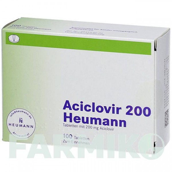 АЦИКЛОВИР (ACICLOVIR) 200 мг таблетки 100 шт - Ацикловир HEUMANN PHARMA