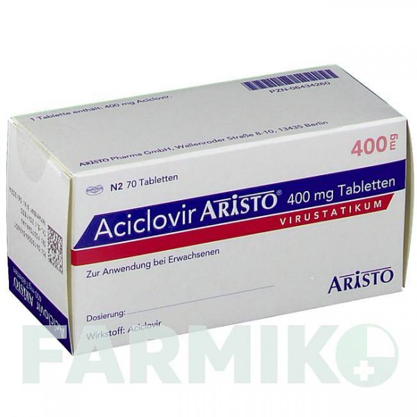 АЦИКЛОВІР (ACICLOVIR) 400 мг таблетки 70 шт - Ацикловір ARISTO PHARMA