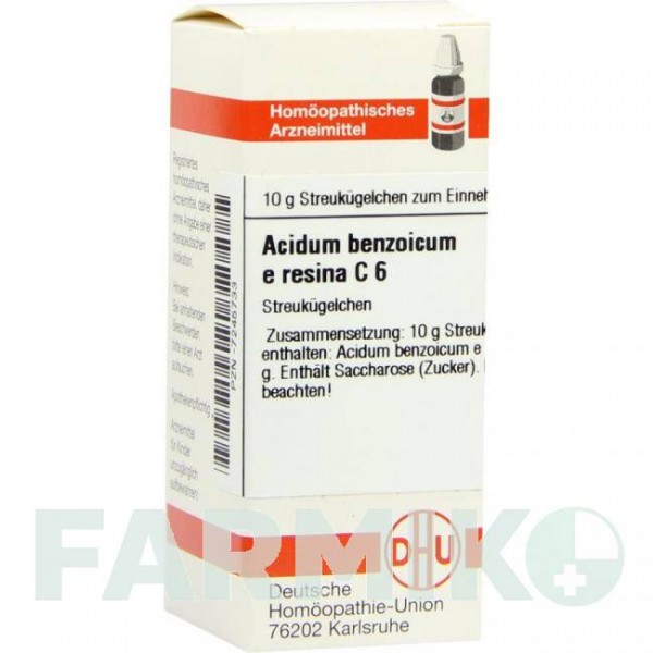 АЦИДУМ БЕНЗОІКУМ (ACIDUM BENZOICUM) C 6 глобули 10 г - Гомеопатія DHU
