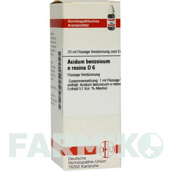 АЦИДУМ БЕНЗОІКУМ (ACIDUM BENZOICUM) D 6 розчин 20 мл - Гомеопатія DHU