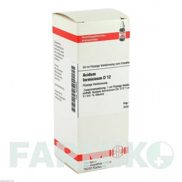 АЦИДУМ ФОРМИЦИКУМ (ACIDUM FORMICICUM) D 12 раствор 50 мл - Гомеопатия DHU