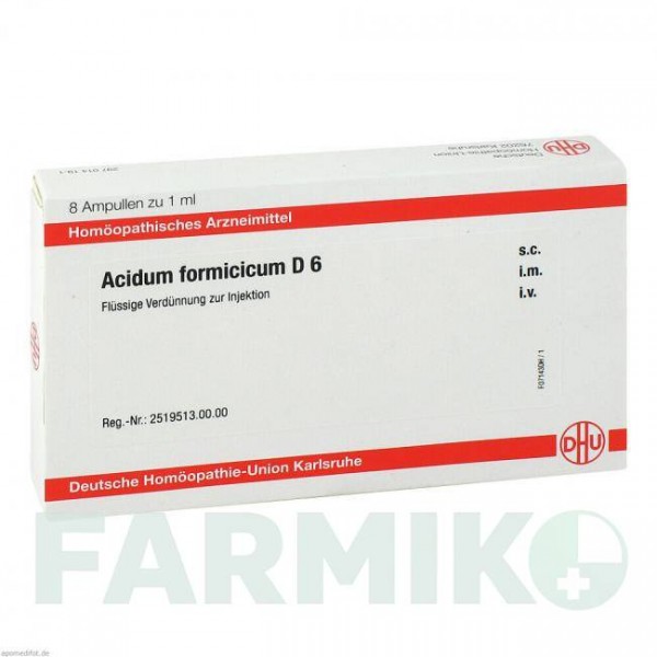 АЦИДУМ ФОРМИЦИКУМ (ACIDUM FORMICICUM) D 6 ампулы 8x1 мл - Гомеопатия DHU