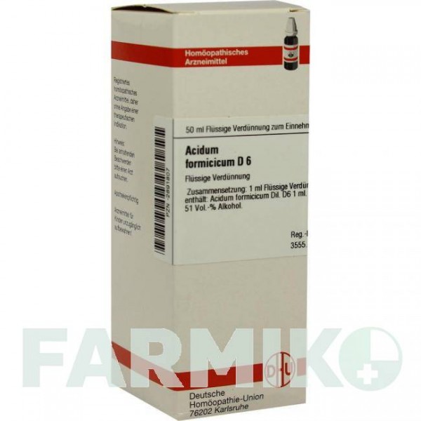 АЦИДУМ ФОРМИЦИКУМ (ACIDUM FORMICICUM) D 6 раствор 50 мл - Гомеопатия DHU