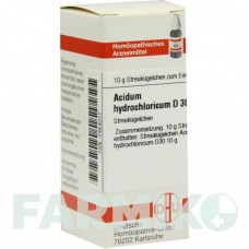 АЦИДУМ ГІДРОХЛОРИКУМ (ACIDUM HYDROCHLORICUM) D 30 глобули 10 г - Гомеопатія DHU