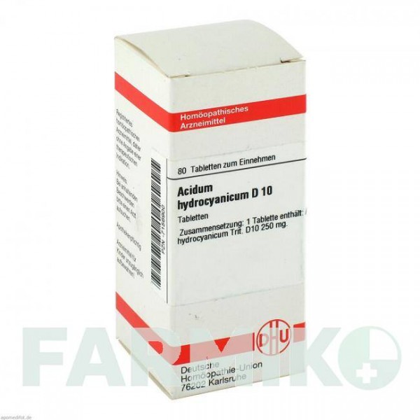 АЦИДУМ ГИДРОЦИАНИКУМ (ACIDUM HYDROCYANICUM) D 10 таблетки 80 шт - Гомеопатия DHU