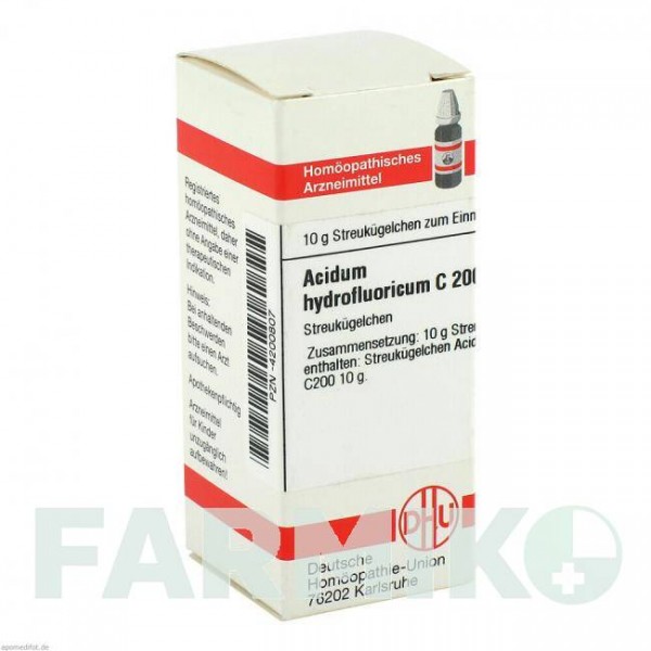 АЦИДУМ ГІДРОФЛЮОРИКУМ (ACIDUM HYDROFLUORICUM) C 200 глобули 10 г - Гомеопатія DHU