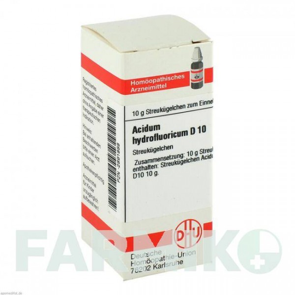 АЦИДУМ ГИДРОФЛЮОРИКУМ (ACIDUM HYDROFLUORICUM) D 10 глобули 10 г - Гомеопатия DHU