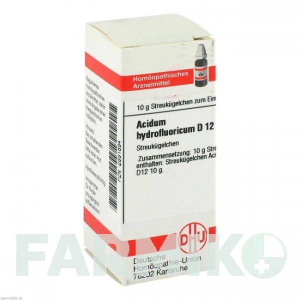 АЦИДУМ ГІДРОФЛЮОРИКУМ (ACIDUM HYDROFLUORICUM) D 12 глобули 10 г - Гомеопатія DHU
