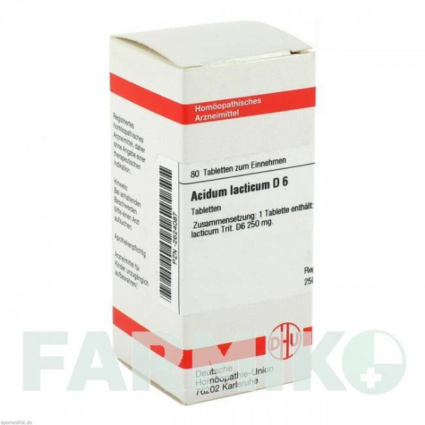 АЦИДУМ ЛАКТИКУМ (ACIDUM LACTICUM) D 6 таблетки 80 шт - Гомеопатия DHU