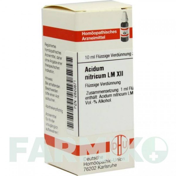 АЦИДУМ НИТРИКУМ (ACIDUM NITRICUM) LM XII раствор 10 мл - Гомеопатия DHU