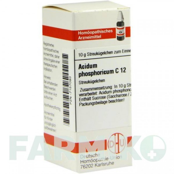 АЦИДУМ ФОСФОРИКУМ (ACIDUM PHOSPHORICUM) C 12 глобули 10 г - Гомеопатия DHU