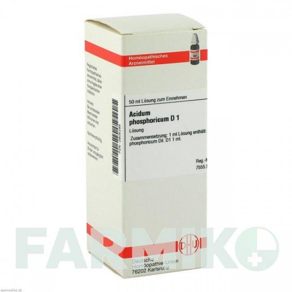 АЦИДУМ ФОСФОРИКУМ (ACIDUM PHOSPHORICUM) D 1 раствор 50 мл - Гомеопатия DHU
