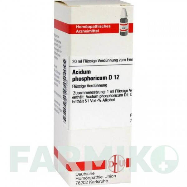 АЦИДУМ ФОСФОРИКУМ (ACIDUM PHOSPHORICUM) D 12 раствор 20 мл - Гомеопатия DHU