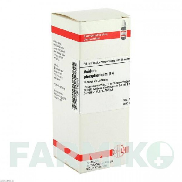 АЦИДУМ ФОСФОРИКУМ (ACIDUM PHOSPHORICUM) D 4 розчин 50 мл - Гомеопатія DHU