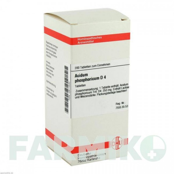 АЦИДУМ ФОСФОРИКУМ (ACIDUM PHOSPHORICUM) D 4 таблетки 200 шт - Гомеопатія DHU