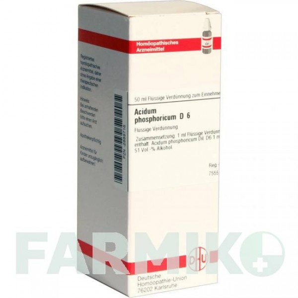 АЦИДУМ ФОСФОРИКУМ (ACIDUM PHOSPHORICUM) D 6 раствор 50 мл - Гомеопатия DHU