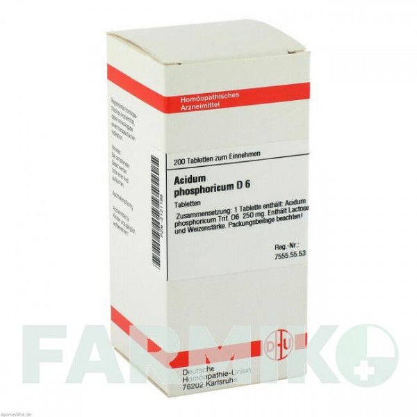 АЦИДУМ ФОСФОРИКУМ (ACIDUM PHOSPHORICUM) D 6 таблетки 200 шт - Гомеопатія DHU