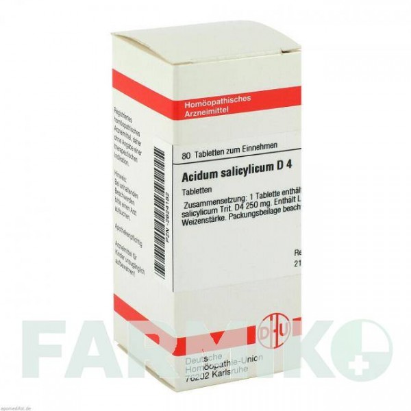 АЦИДУМ САЛИЦИЛИКУМ (ACIDUM SALICYLICUM) D 4 таблетки 80 шт - Гомеопатия DHU