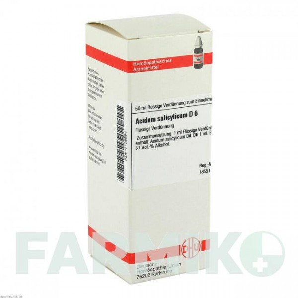 АЦИДУМ САЛІЦИЛІКУМ (ACIDUM SALICYLICUM) D 6 розчин 50 мл - Гомеопатія DHU