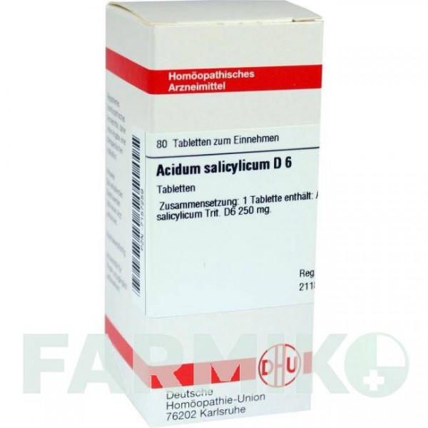АЦИДУМ САЛИЦИЛИКУМ (ACIDUM SALICYLICUM) D 6 таблетки 80 шт - Гомеопатия DHU