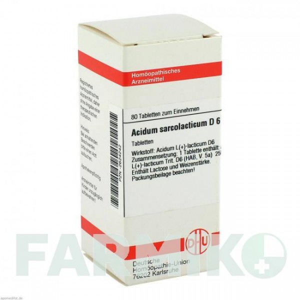 АЦИДУМ САРКОЛАКТИКУМ (ACIDUM SARCOLACTICUM) D 6 таблетки 80 шт - Гомеопатія DHU