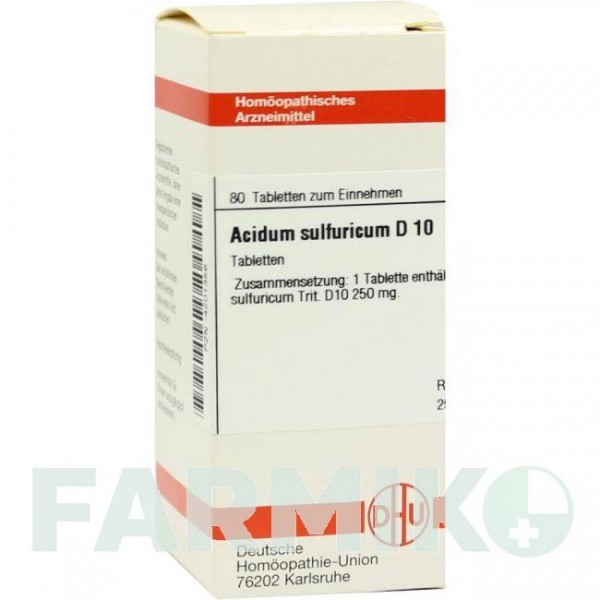 АЦИДУМ СУЛЬФУРИКУМ (ACIDUM SULFURICUM) D 10 таблетки 80 шт - Гомеопатія DHU