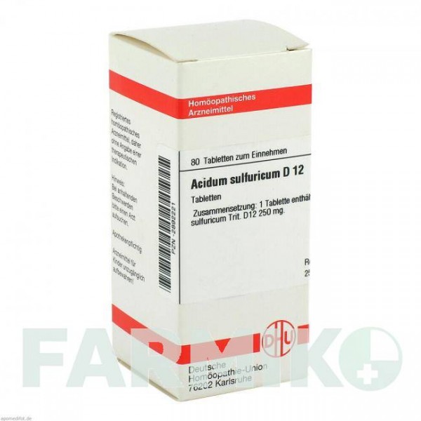 АЦИДУМ СУЛЬФУРИКУМ (ACIDUM SULFURICUM) D 12 таблетки 80 шт - Гомеопатія DHU