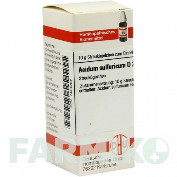 АЦИДУМ СУЛЬФУРИКУМ (ACIDUM SULFURICUM) D 200 глобули 10 г - Гомеопатия DHU
