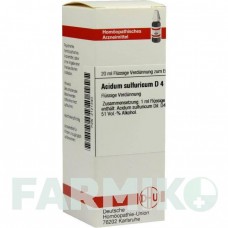 АЦИДУМ СУЛЬФУРИКУМ (ACIDUM SULFURICUM) D 4 раствор 20 мл - Гомеопатия DHU